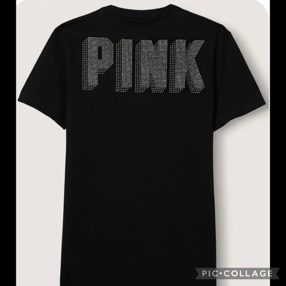Victoria's Secret PINK Size 2X Bling Short
Sleeved Campus Tee NWT GORGEOUS VS - Picture 2 of 4